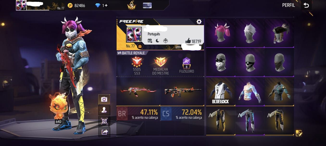 CONTA FREE FIRE SUPER COMPLETA - FULL MANDELA - 27 PASSES ANTIGOS