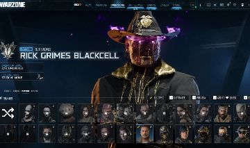 CONTA WARZONE RARA COM RICK GRIMES BLACKCELL, JOHN DOE BLACKCELL, UNICO DONO