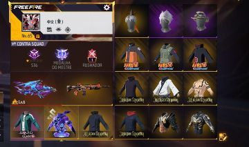 CONTA FREE FIRE COM ITENS ANTIGOS E ARMAS ATRIBUTADAS E PARCERIA JUJUTSU