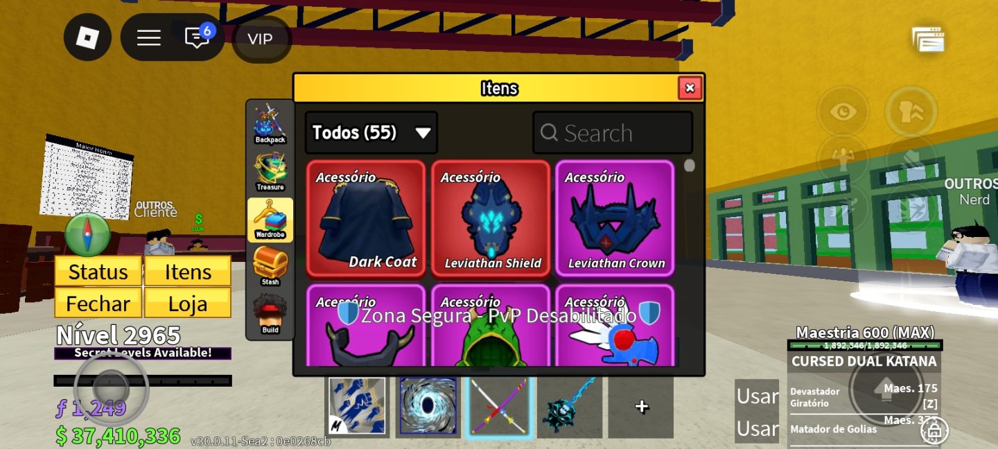 Conta quase lv +3000, blox fruits+ dragon permanente