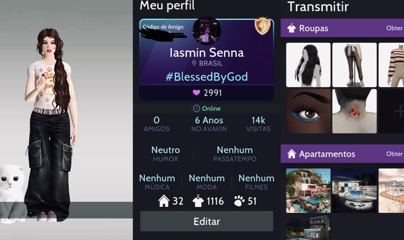 Conta avakin life itens raros conta criada ha 6 anos nível 41