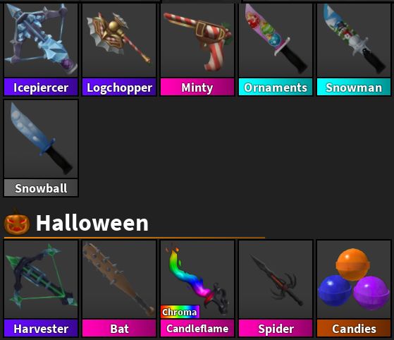 SET IMMORTAL HALLOWEEN! GODLYS E SETS MURDER MYSTERY 2 MM2 (ROBLOX)
