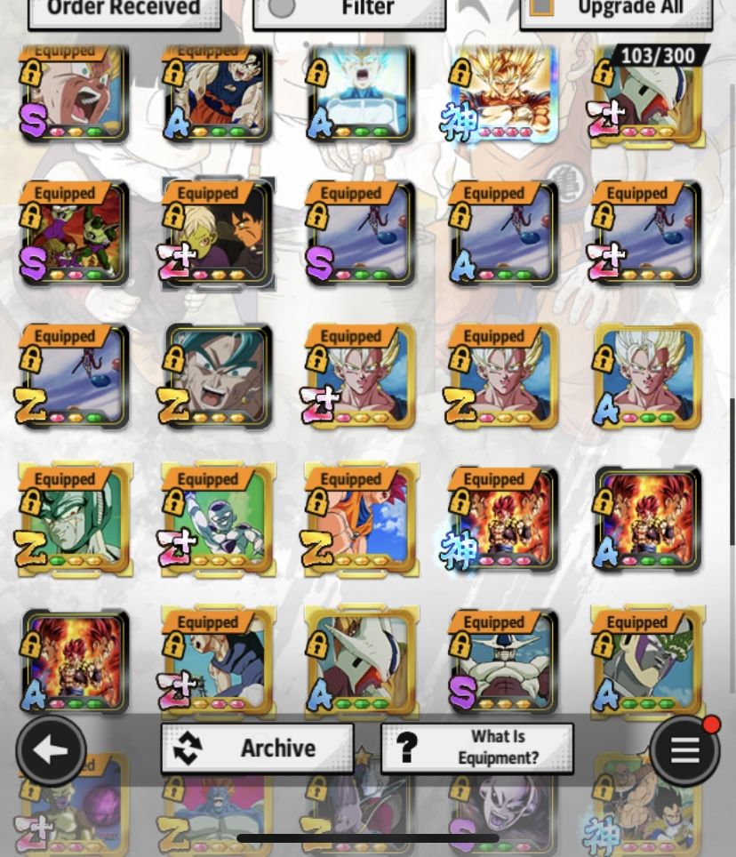 Conta dragon ball legends com vários legends e ultra + squadra de brinde