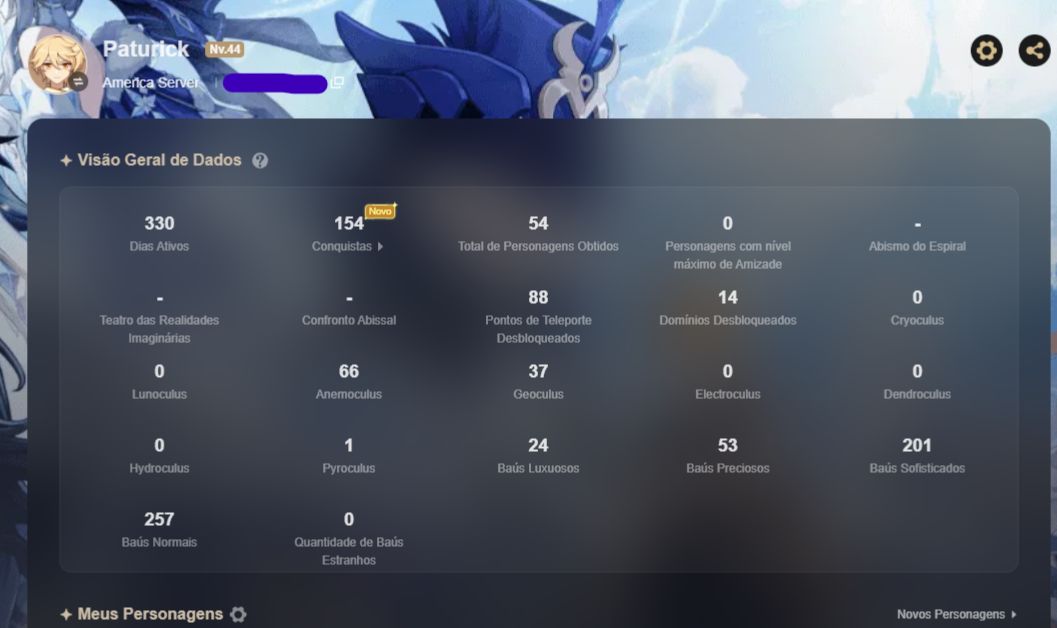 (Server America) Acc Lvl 44 - Varessa, Mavuika, Arlequino, Navia e+