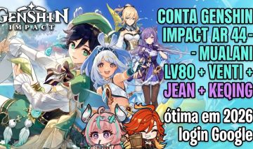 CONTA GENSHIN IMPACT AR 44 - MUALANI LV80 + VENTI + JEAN +[Entrega automática]