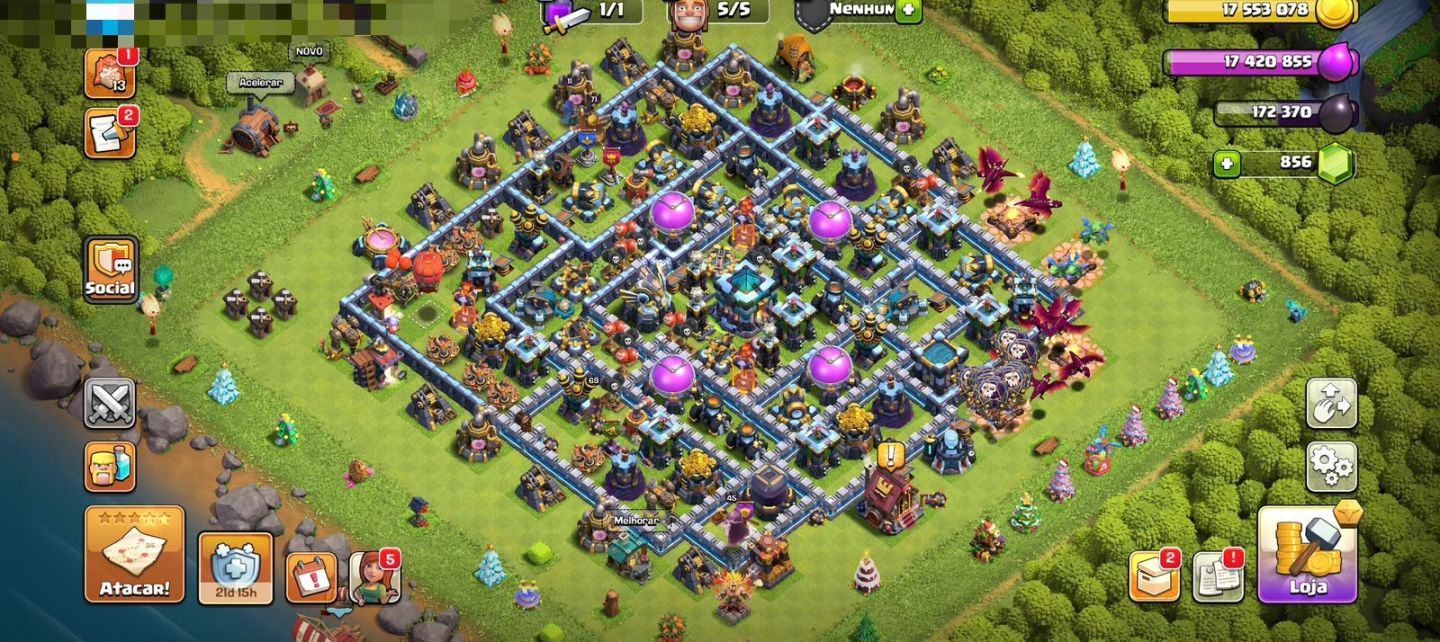 CONTA CLASH OF CLANS CC 13 quase full
