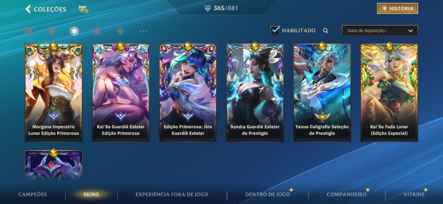CONTA DE WILD RIFT EXTREMAMENTE COMPLETA 365 SKINS NA COLEÇÃO! | muitos gachas