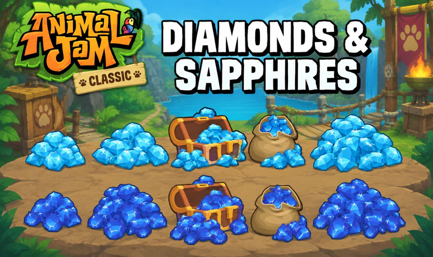 (Promoção!!) ANIMAL JAM CLASSIC E AJPW /SAFIRAS / DIAMANTES / COCAR