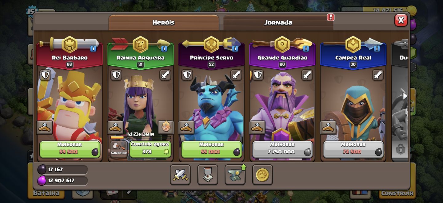 Conta de clash of clã cv14 semi-full + conta de BRAWL STARS é hay day de brinde
