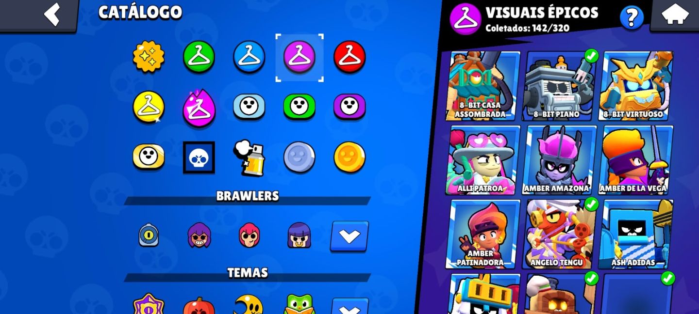 CONTA BRAWL STARS 52K TROFÉUS | 107/107 BRAWLERS (TODOS) | 10 LENDÁRIAS