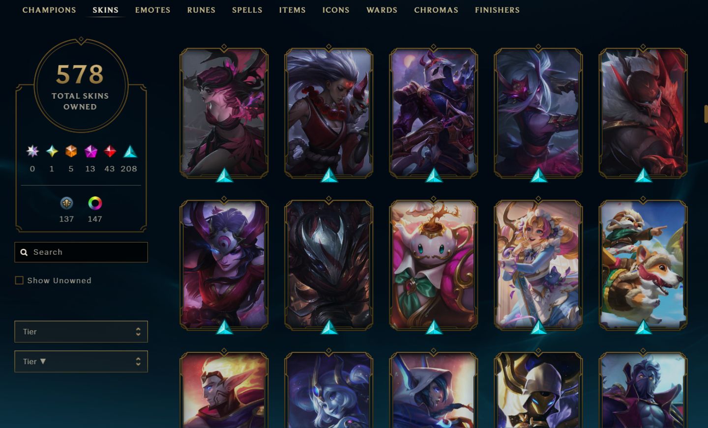 CONTA PLAT 3 / LVL 562 / 578 SKINS / 153 CHROMAS