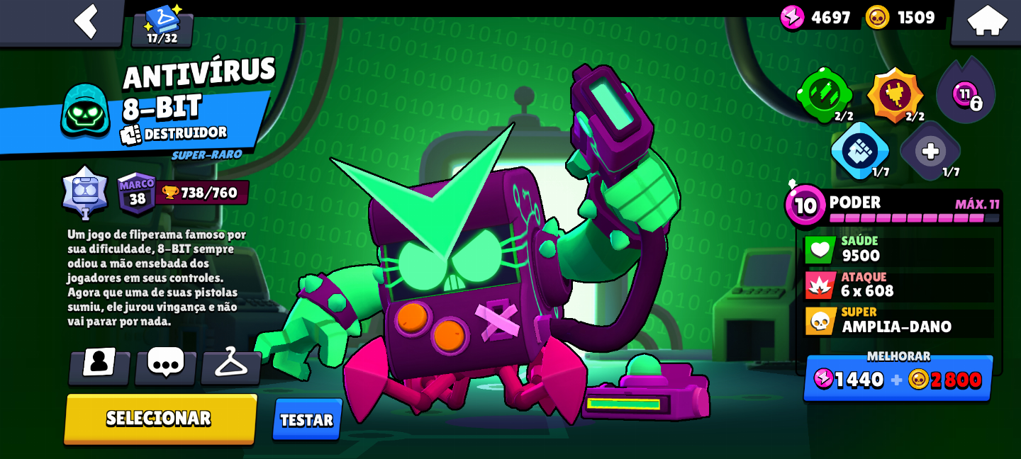 Conta criada em 2019, tem 18 skin de 300 gemas, 31 de 200, 195 de 150 e etc