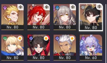 Conta com todos da collab + cone e Himeko Nova