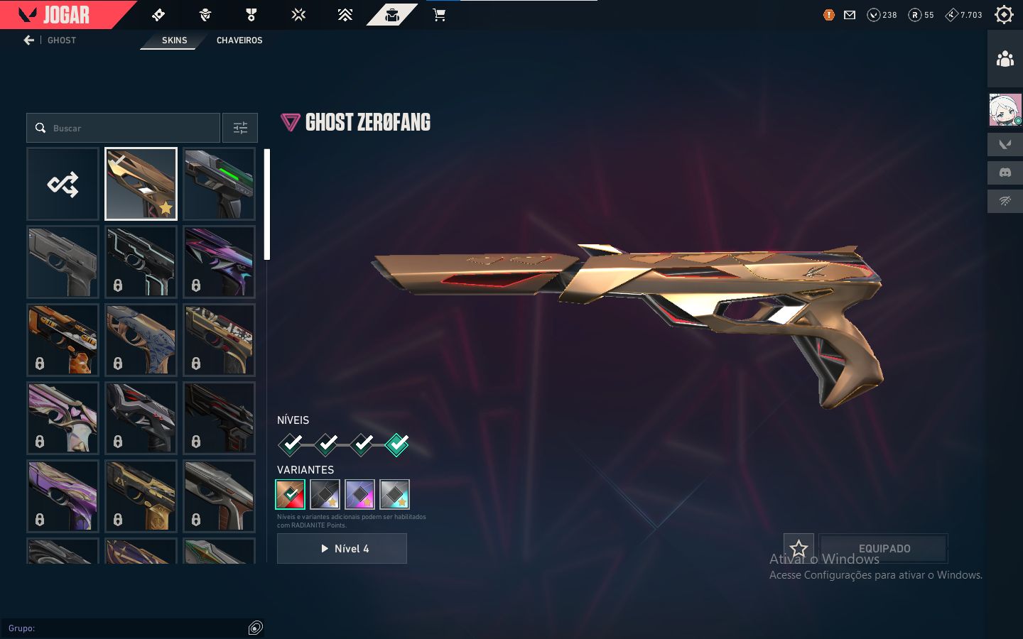 Conta de Valorant com 9 skins
