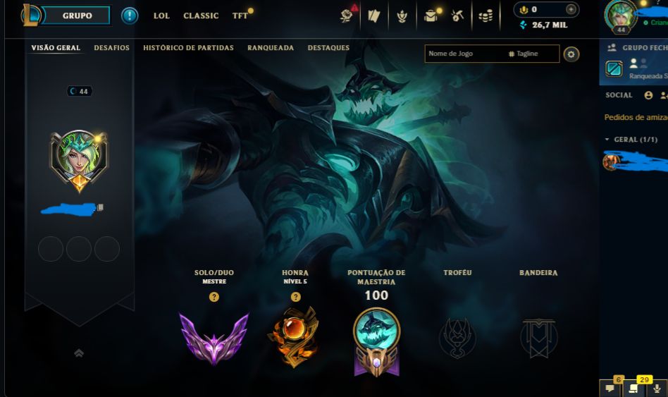 CONTA MESTRE - FULL ACESSO E ÚNICO DONO 70% DE WINRATE TROCA NICK DISPONIVEL