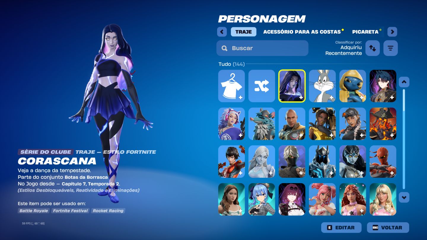 Contas Fortnite antiga com várias skins e v-bucks na conta