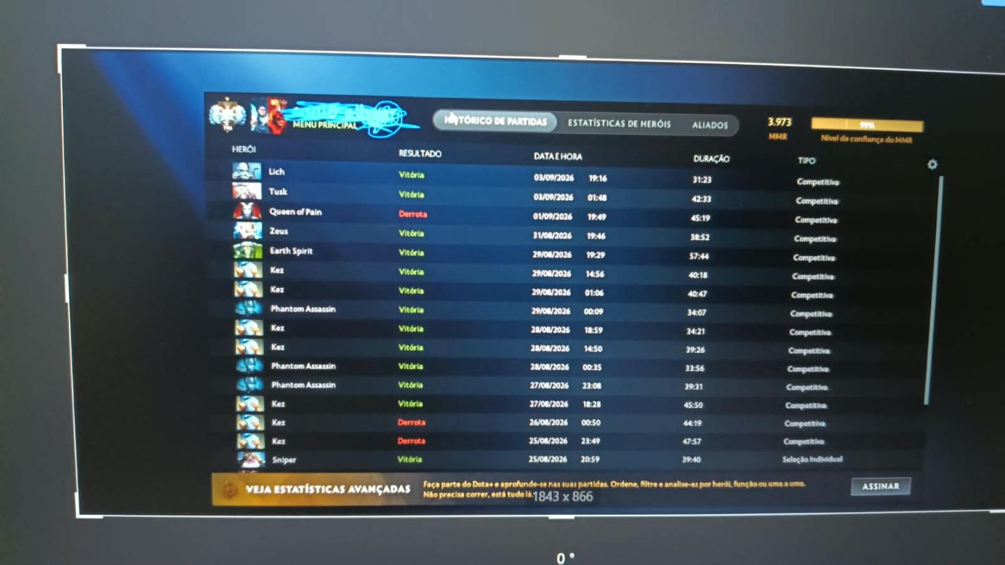 Conta de dota2, ancient 1, conta ativa a mais de 10 anos