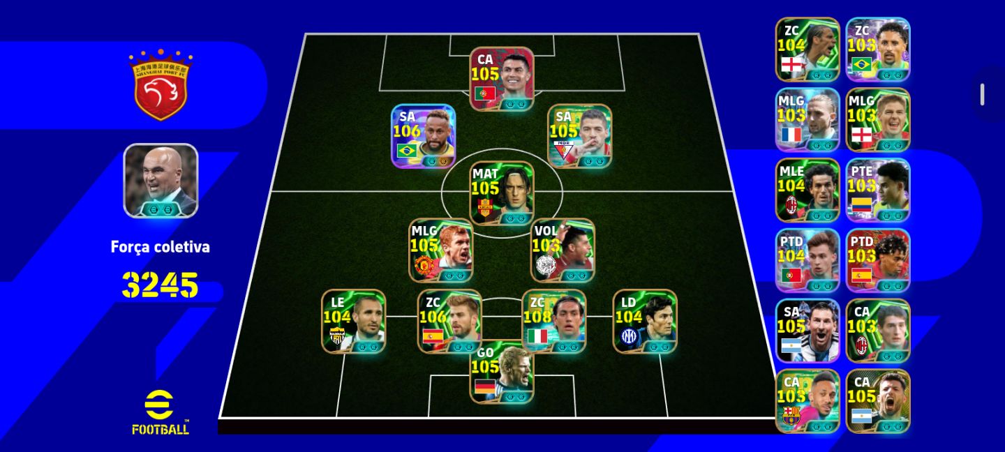 Conta Efootball RARA!! 3245 Força, Neymar blitz, Nesta Novo, Pique Novo, Ent ots