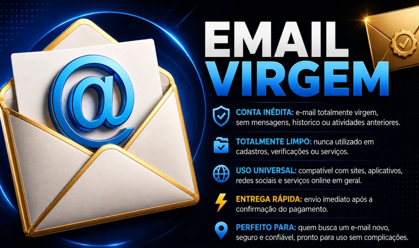 Outlook /Hotmail Virgem | Conta Nova e Limpa | Entrega Rápida