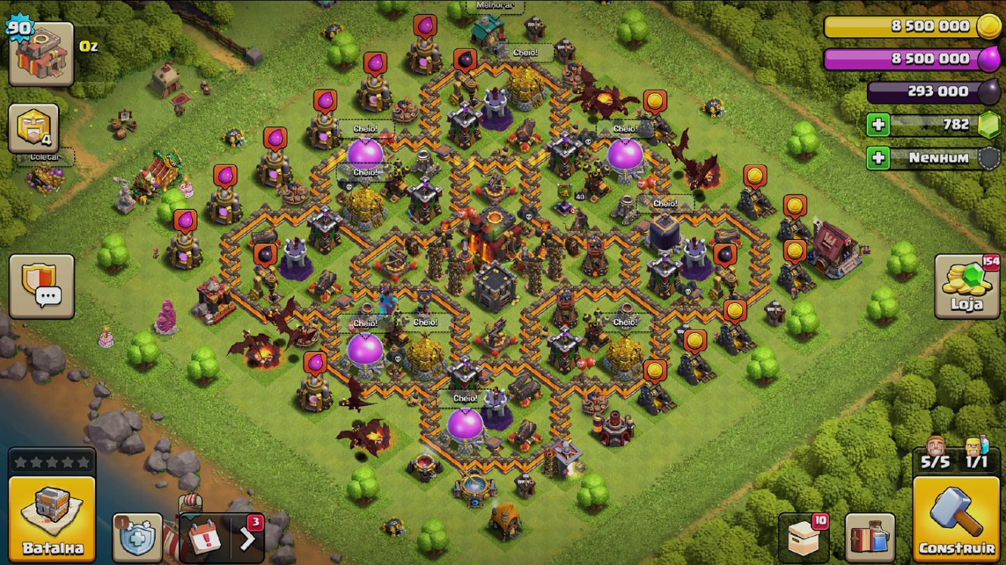 COC CV 10 FULL À VENDA! Conta com Defesas e tropas evoluídas!