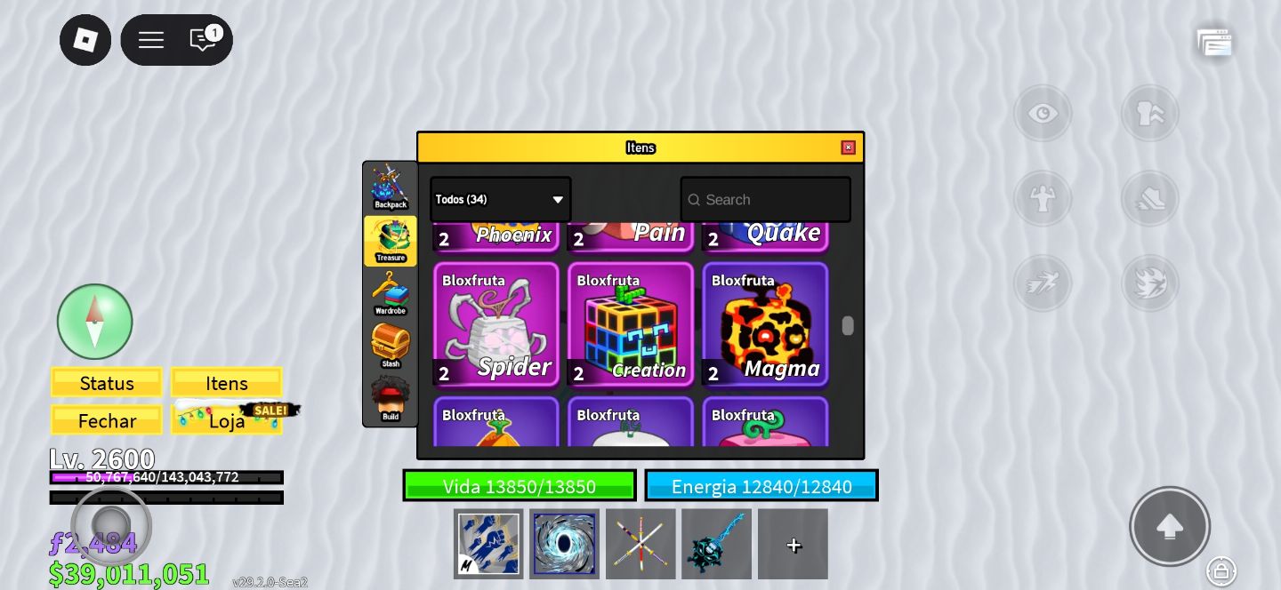 Conta Blox Fruits FULL ENDGAME Dark Blade + V4 FULL + Frutas Raras.