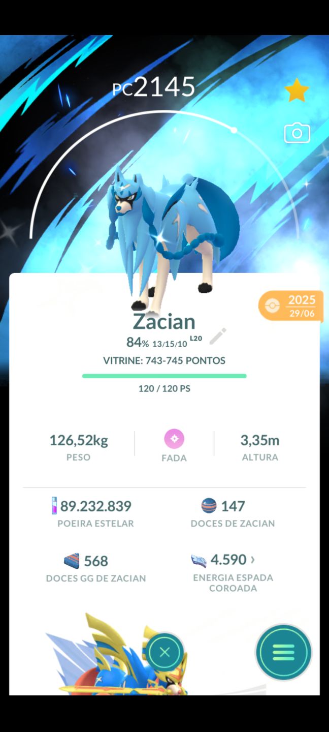 Zacian Norm.c fund ,Paris/zacian e outro e M2 shiny fundo go fest