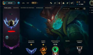 CONTA LOL LV 380 DIAMANTE 2 (MASTER SEASON PASSADA) HONRA 5 / 171 SKINS