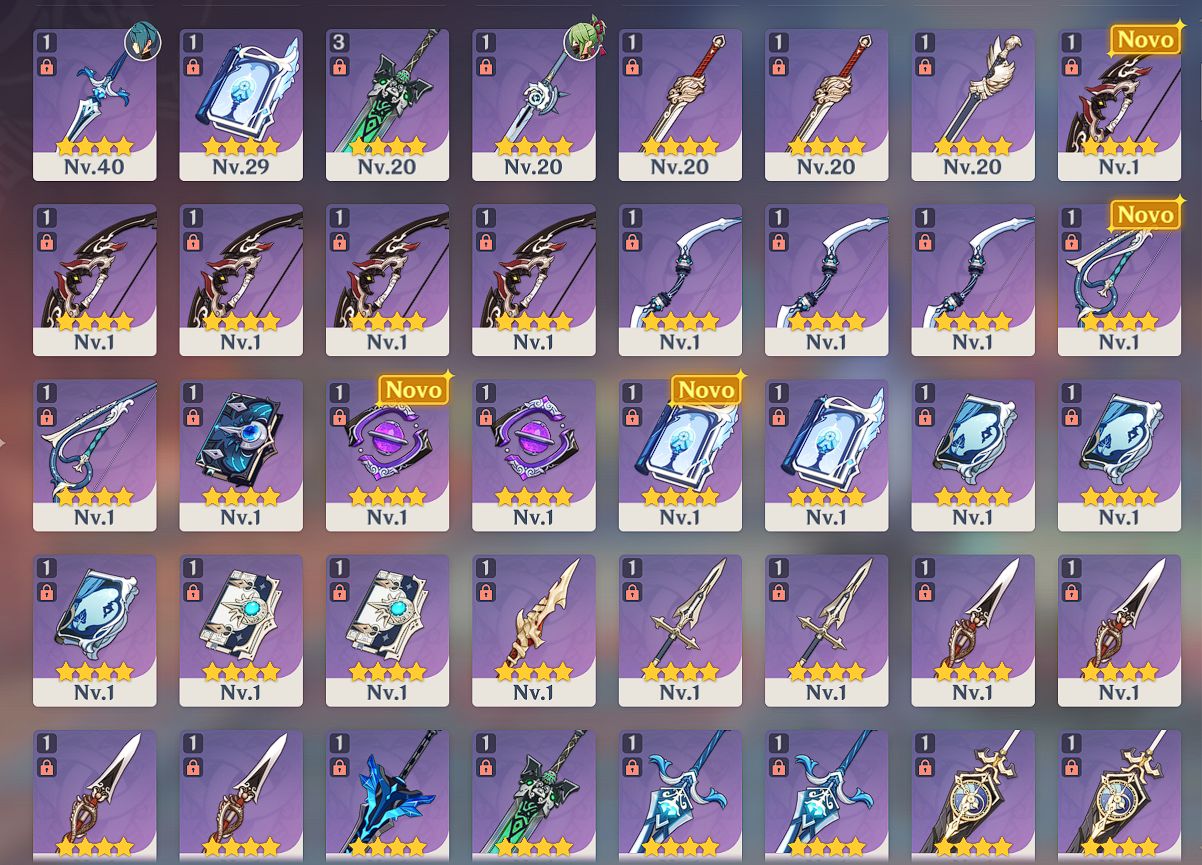 Conta genshin AR 58, Flins, Mavuika, Columbina, Ineffa, zhongli e outros!!