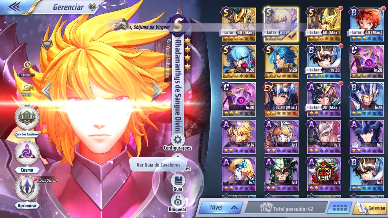 SAINT SEIYA AWAKENING COM KANON DE GEMEOS, PARTITA SS, RADA DIVINO E 300 GEMAS