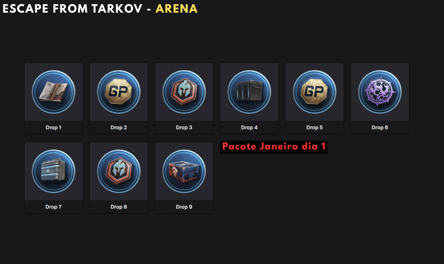 ESCAPE FROM TARKOV - TWITCH DROPS ITENS E ROUBLES