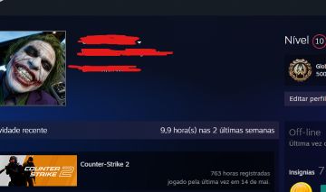 CONTA COUNTER STRIKE COM PREMIUM E FACEIT LEVEL 10