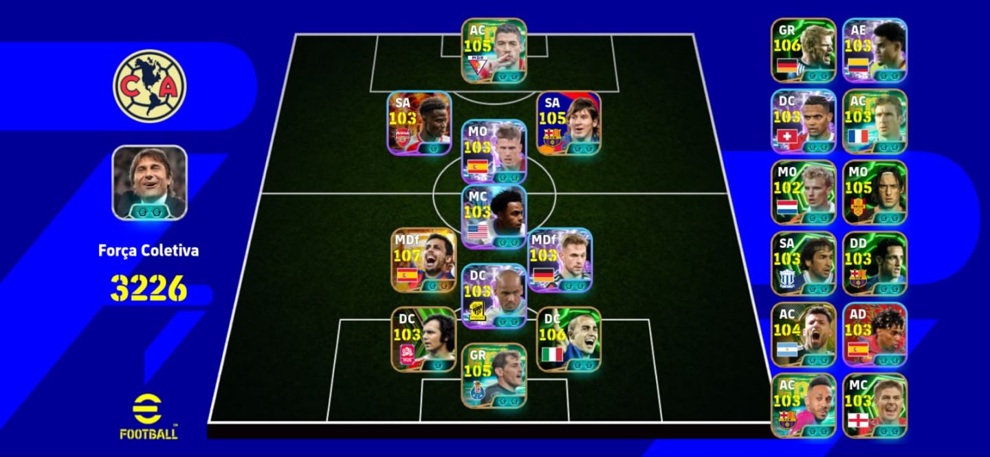 CONTA EFOOTBALL BRABA DO RODRI 107 + SAKA 103 | 7 PAGOS | 400 MOEDAS NO iOS!
