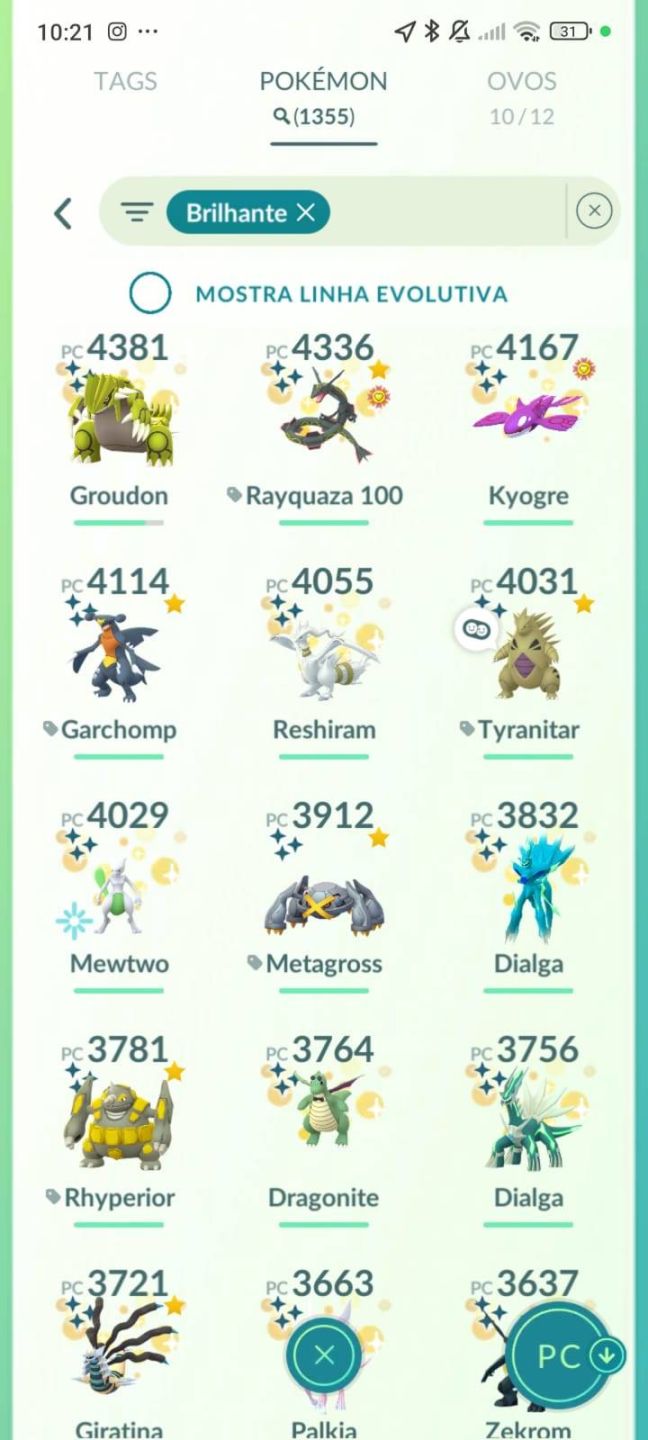 CONTA POKÉMON GO RARA LVL 70 | 1355 SHINY | 2647 POKÉMON | 275 EVENTOS