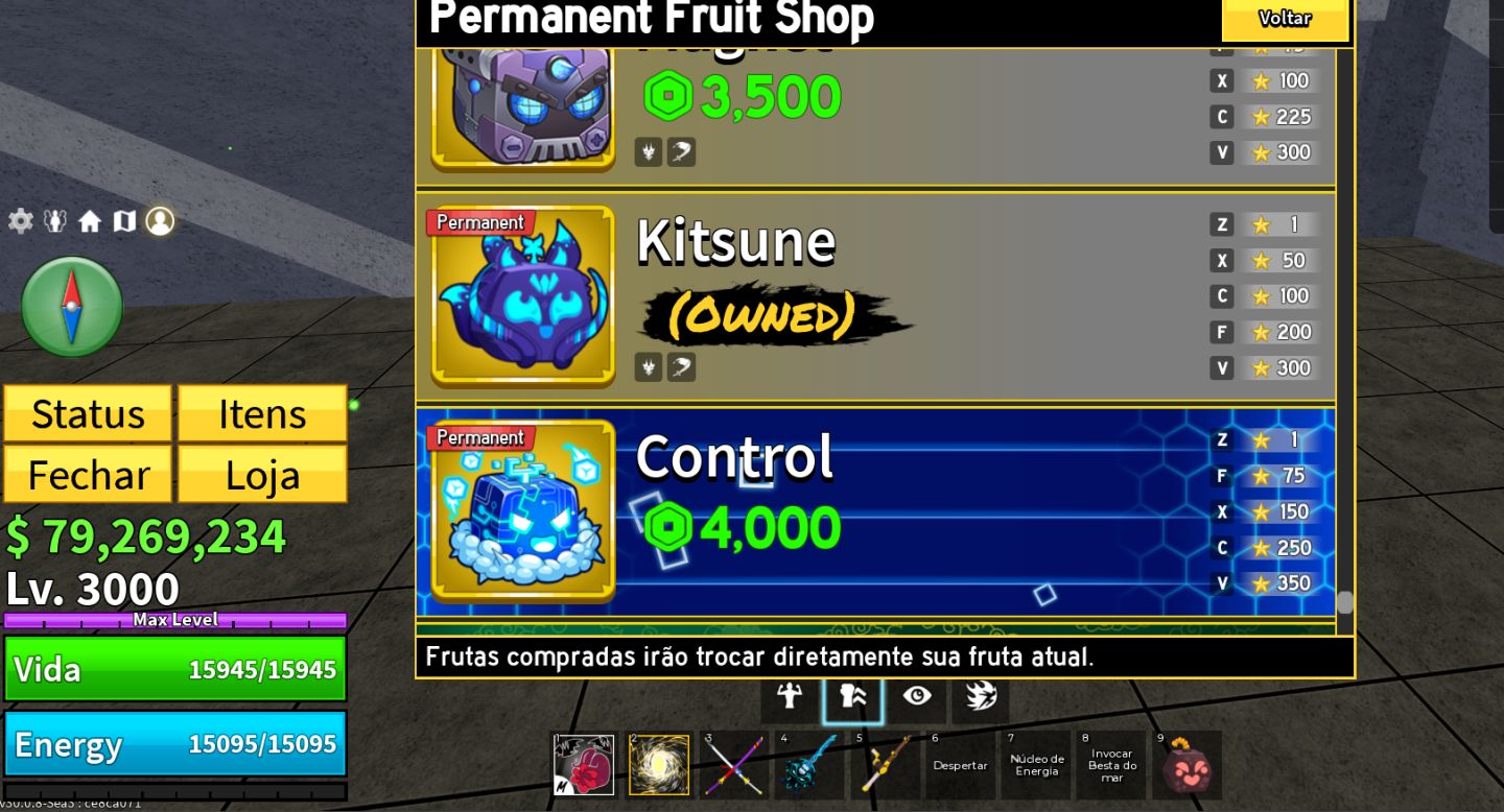 CONTA BLOX FRUITS LEVEL 3000 | 16 PERMS | TODAS AS GAMEPASSES | 6 V4 FULL