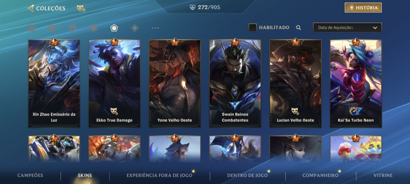 Conta de wild rift bem completa