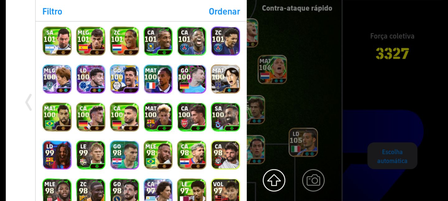 CONTA EFOOTBALL FORÇA COLETIVA 3327! (VALOR NEGOCIÁVEL).