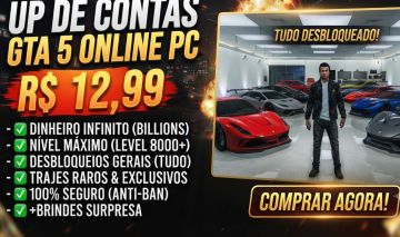 UP DE CONTAS GTA 5 ONLINE PC 100% SEGURO & ANTI-BAN