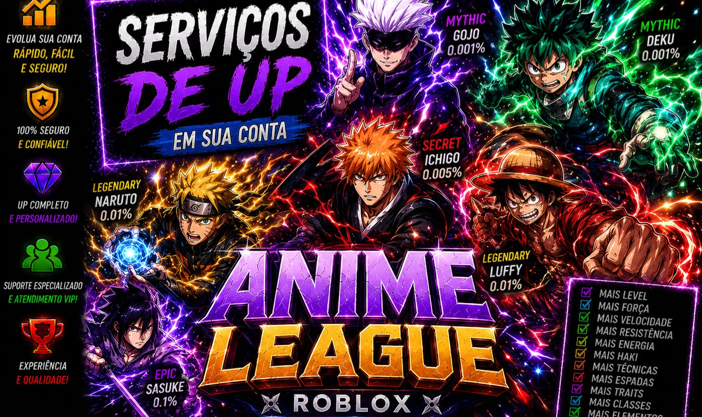 SERVIÇOS DE UP EM SUA CONTA ANIME LEAGUE | ROBLOX