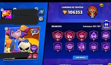 Conta brawl stars +100k/107 brawlers/quase na fama solar+2 contas clash of clans