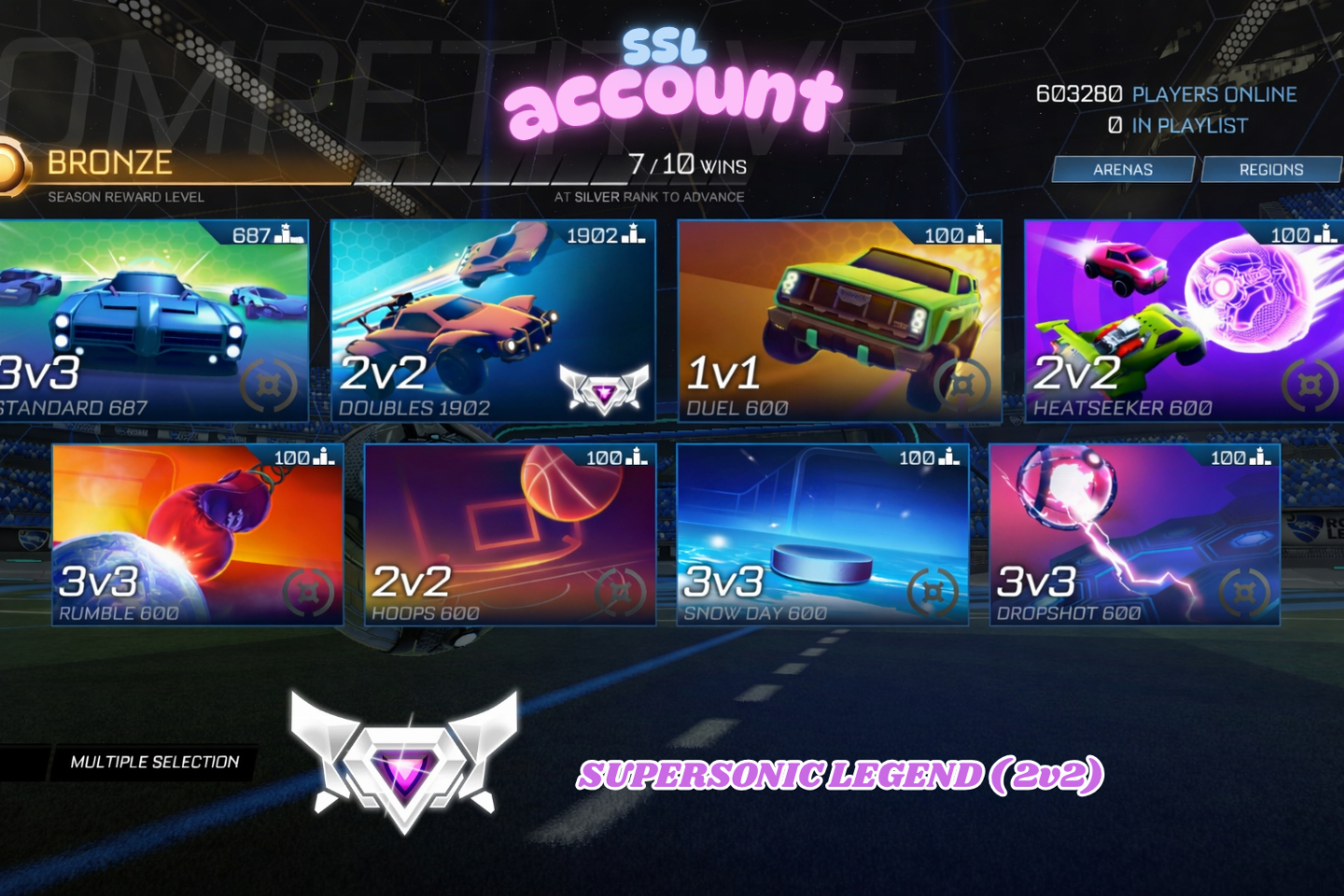 CONTA DE ROCKET LEAGUE DO RANK QUE VOCÊ DESEJAR NO ( 2v2 ) ATÉ O SSL