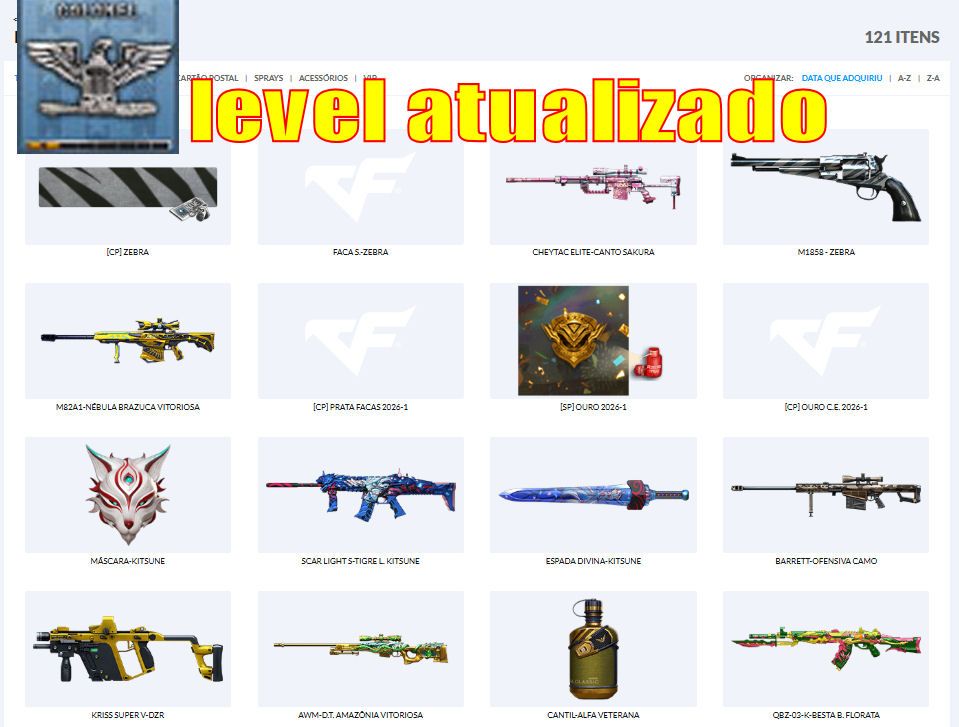 CONTA BARRINHA CROSSFIRE MUITO BOA PARA JOGAR RANQUEADA COD FX5