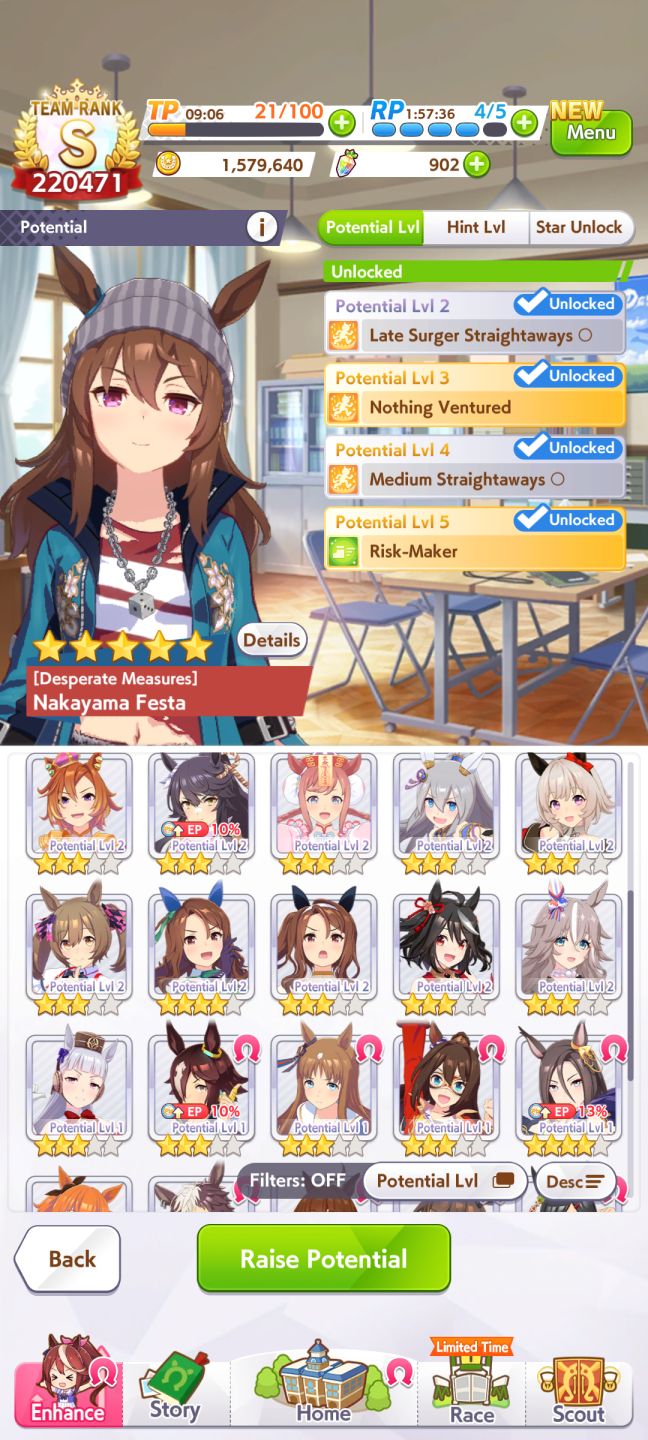 UMAMUSUME | TEAM RANK S | 220K+ | NAKAYAMA FESTA POT 5 | SSR LV50 e +!!!