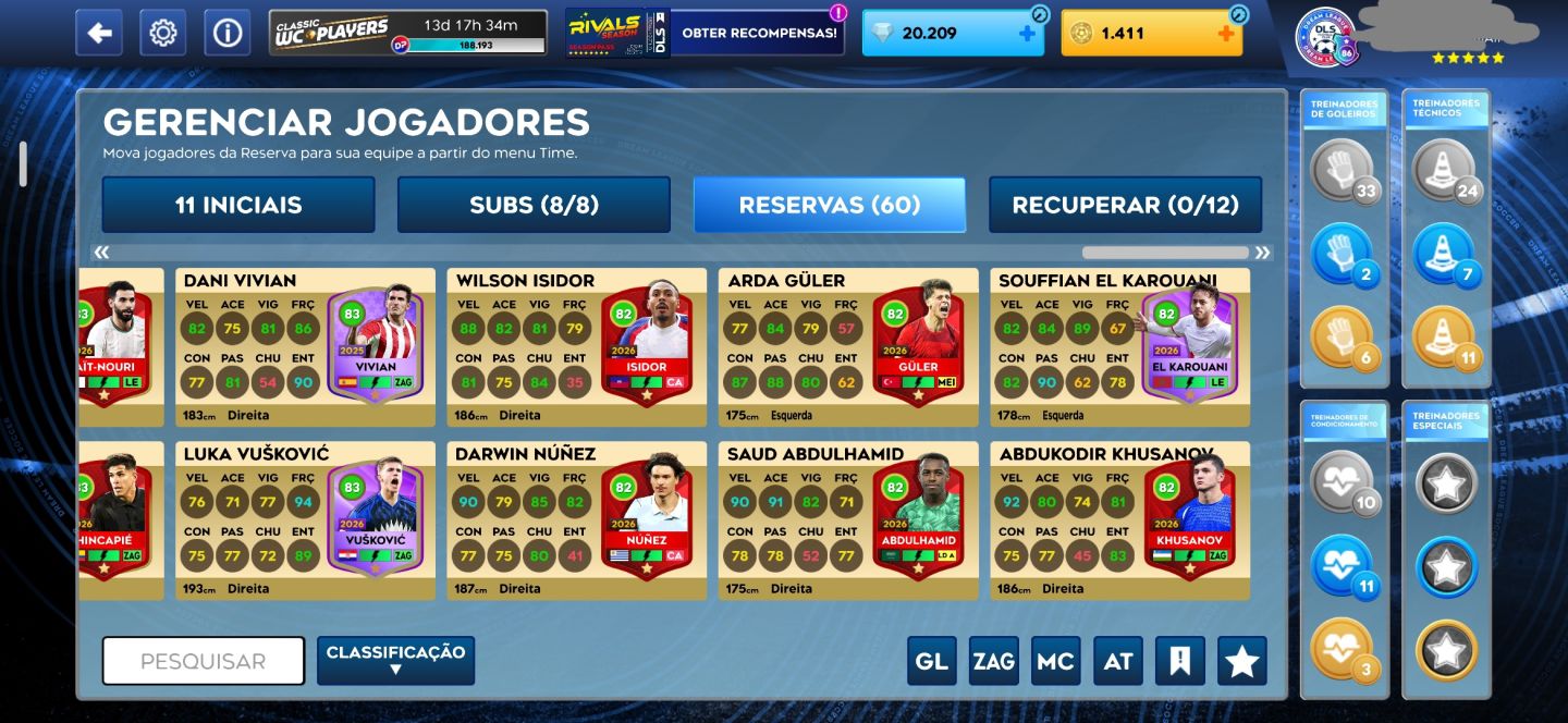 CONTA DE DREAM LEAGUE SOCCER 26 COM MUITOS DIAMANTES!!!