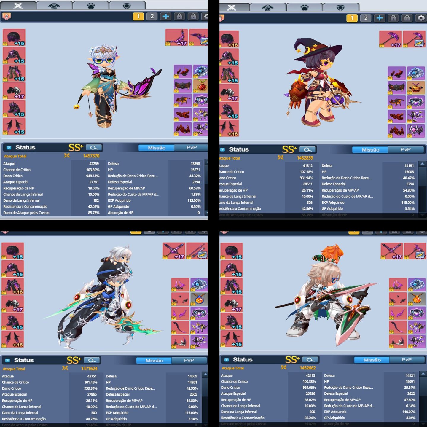 Conta EndCame GrandChase Classic C-Lvl 842 | 25 Chars Full 1.4KK+