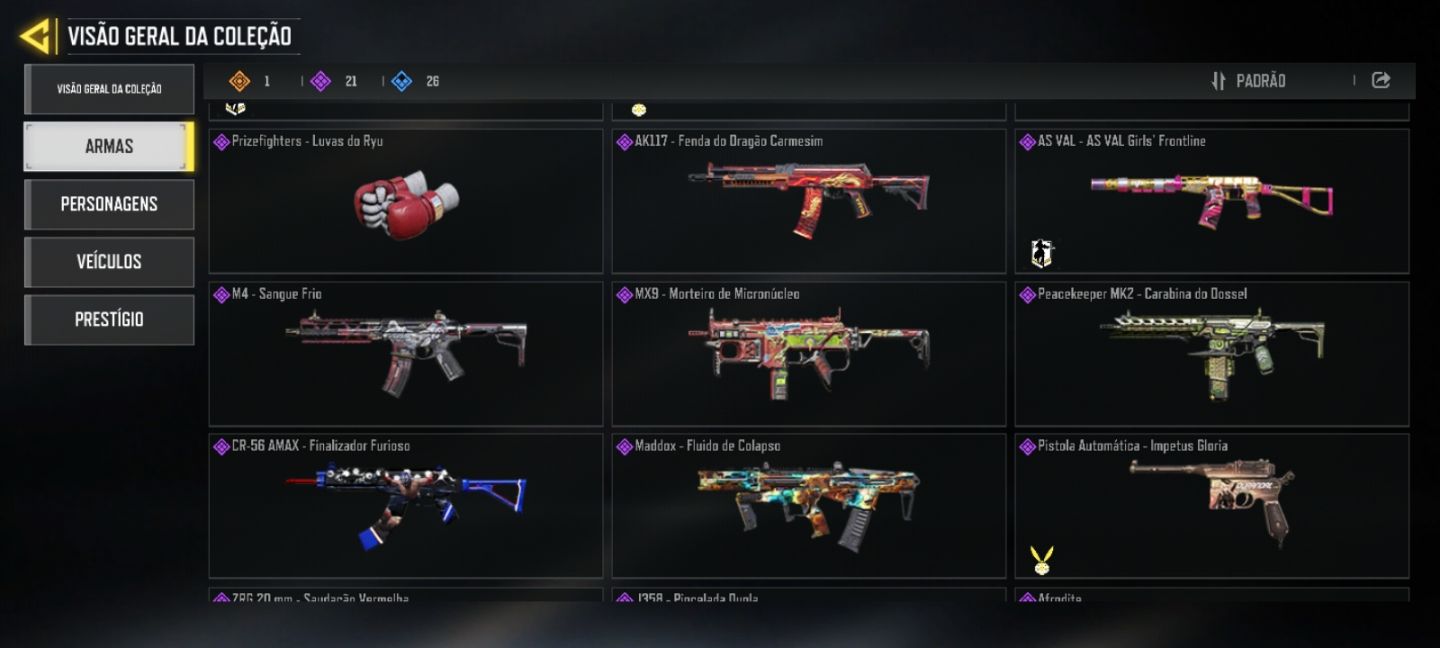 CONTA COD LVL 66 | 1 LENDÁRIA | 20 CP | BR LENDÁRIO | CARTÃO RENOMEAR NICK