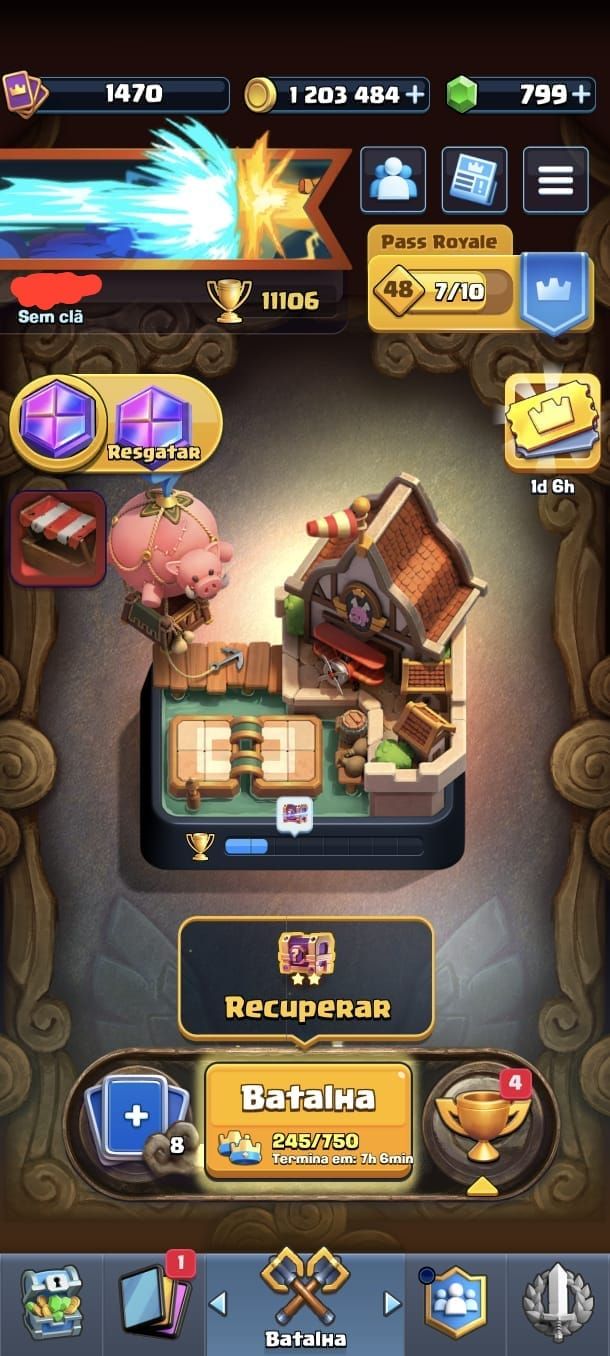 Conta Clash Royale com cartas nível max, evoluções e heróis.
