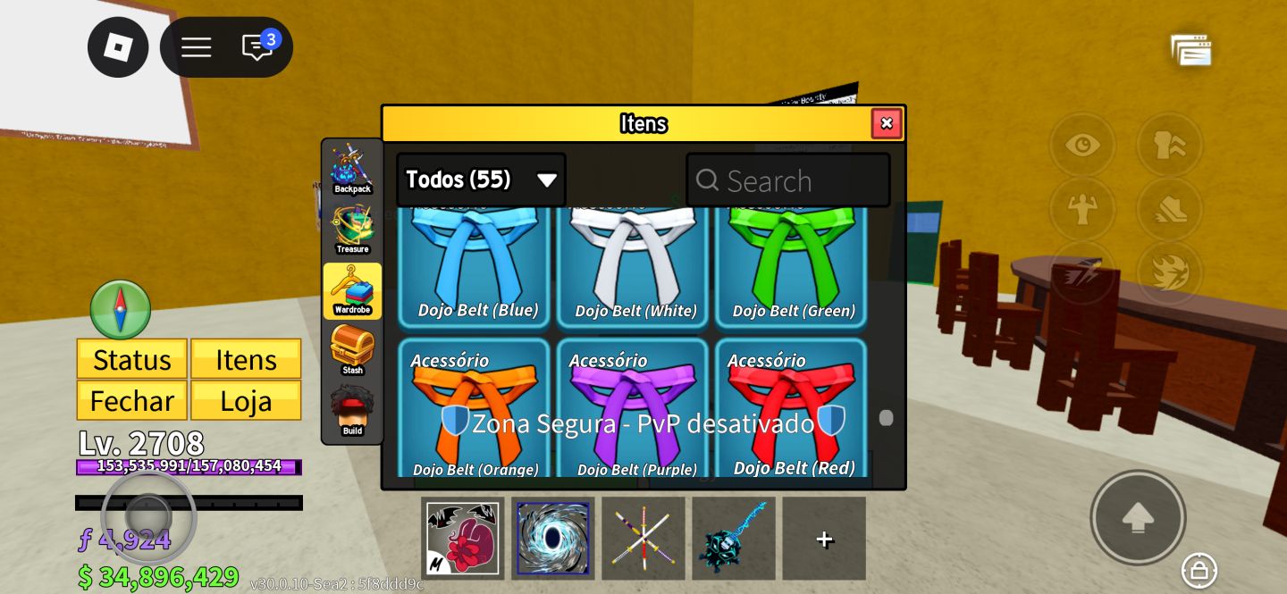 Conta blox fruits End game muita skin fora do jogo com robux pra gastar