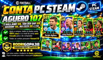 Conta PC Steam Halland 108, Van Der Sar 108, Aguero 107, Rui Costa 106 e CIA