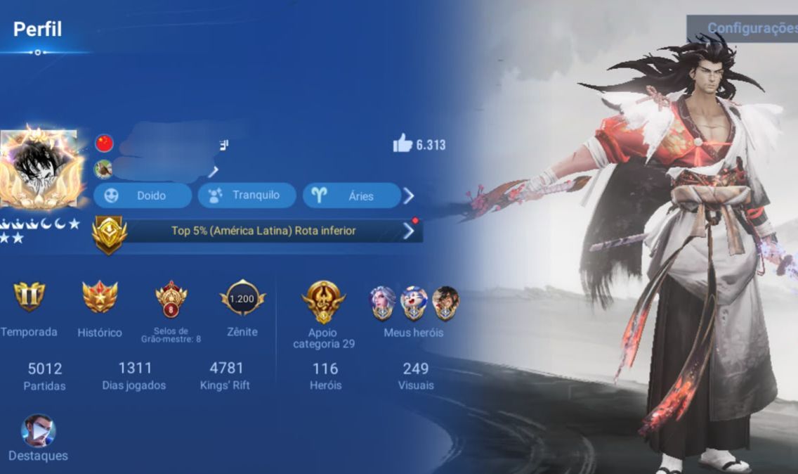 CONTA HONOR OF KINGS (HoK) 249 SKINS + CONTA ANTIGA DO LANÇAMENTO GLOBAL!