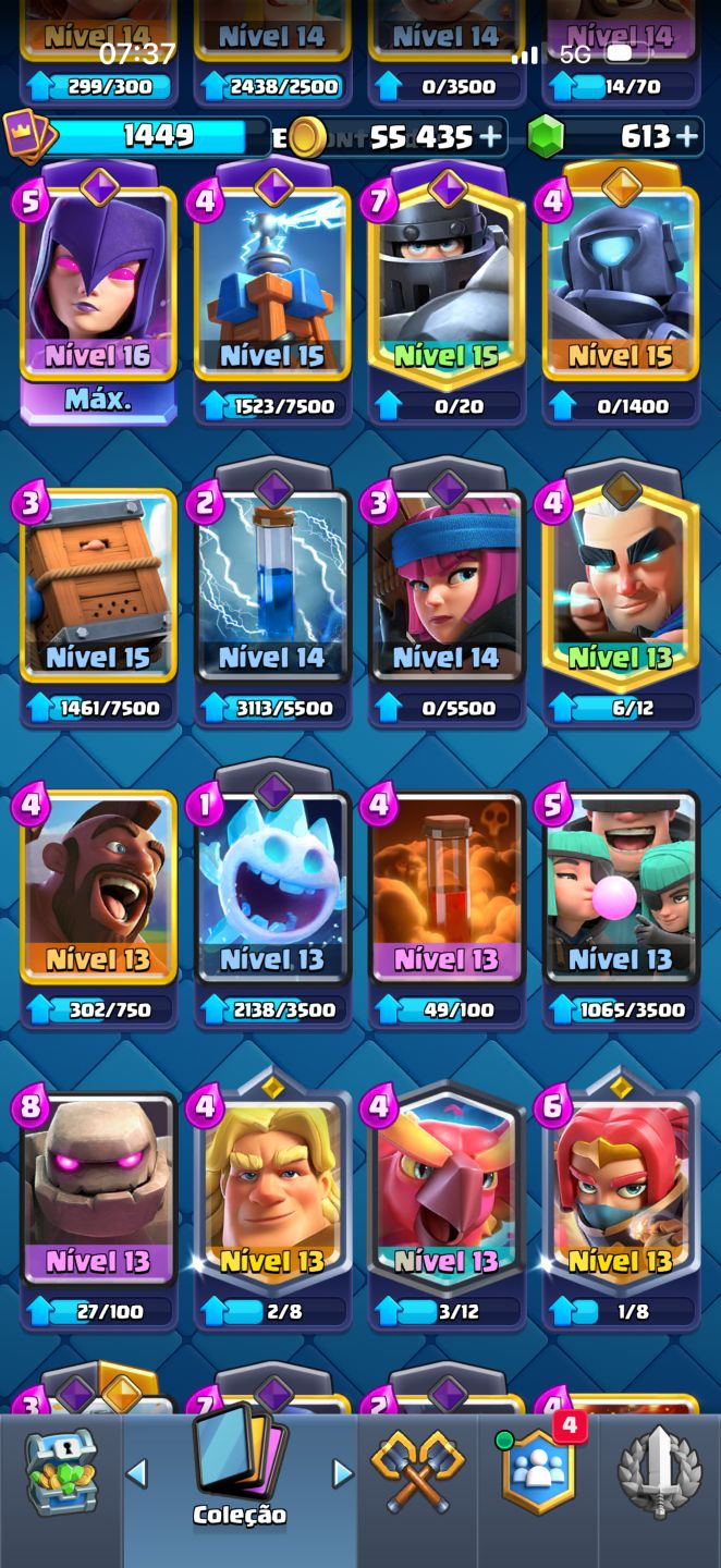 CONTA CLASH ROYALE 10K+ TROFÉUS | 122/122 CARTAS | LVL 16 | VÁRIAS LVL 15